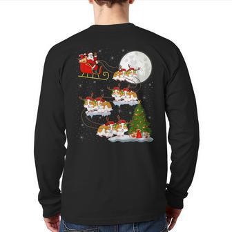 Xmas Lighting Tree Santa Riding Hamster Christmas Back Print Long Sleeve T-shirt - Thegiftio UK