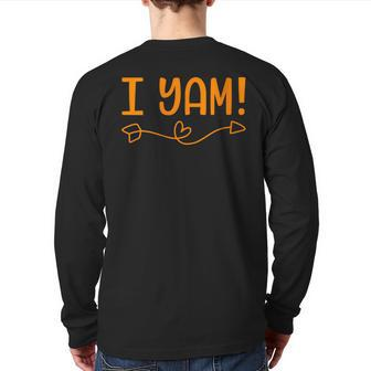 I Yam Sweet Potato For Matching Thanksgiving Costume Back Print Long Sleeve T-shirt - Seseable