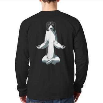 Yoga Dog Schapendoes Back Print Long Sleeve T-shirt | Mazezy