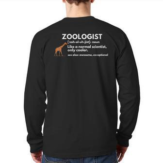 Zoologist Definition Zoology Science Back Print Long Sleeve T-shirt | Mazezy