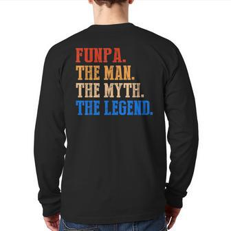 Funpa The Man The Myth The Legend Father's Day Vintage Back Print Long Sleeve T-shirt | Mazezy