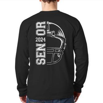 Game Day Helmet American Football Senior 2024 Graduation Back Print Long Sleeve T-shirt | Mazezy
