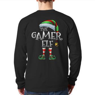 Gamer Elf Matching Family Christmas Gamer Elf Back Print Long Sleeve T-shirt - Thegiftio UK