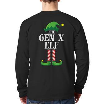 Gen X Elf Matching Family Group Christmas Party Back Print Long Sleeve T-shirt - Monsterry
