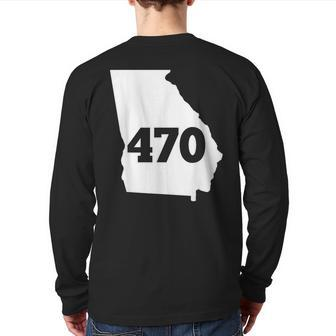 Georgia 470 Area Code Back Print Long Sleeve T-shirt | Mazezy