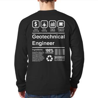 Geotechnical Engineer Back Print Long Sleeve T-shirt | Mazezy