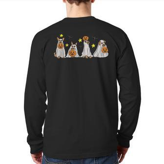 Ghost Dog Embroidered Halloween Pumpkins Dog Lovers Dog Mom Back Print Long Sleeve T-shirt - Thegiftio UK