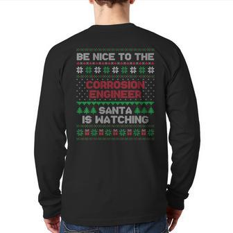 For Corrosion Engineer Corrosion Engineer Ugly Sweater Back Print Long Sleeve T-shirt | Mazezy