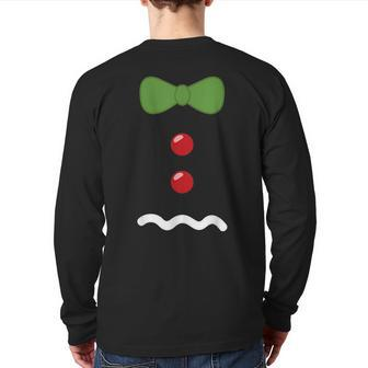 Gingerbread Man Christmas Costume Xmas Back Print Long Sleeve T-shirt | Mazezy UK