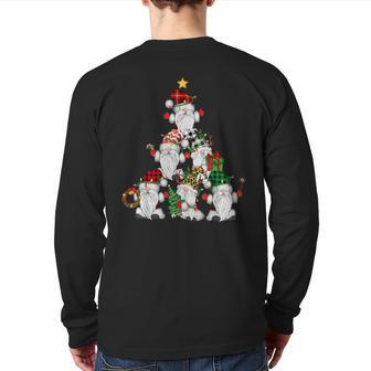 Gnome Christmas Tree Gnomies Matching Family Pajamas Xmas Back Print Long Sleeve T-shirt | Mazezy
