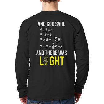 And God Said Maxwell's Equations Differential Form Back Print Long Sleeve T-shirt | Mazezy