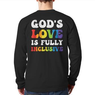 God's Love Is Fully Inclusive Lgbt Quotes Gender Equality Back Print Long Sleeve T-shirt | Mazezy