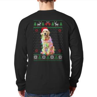 Golden Retriever Dog Ugly Sweater Christmas Puppy Dog Lover Back Print Long Sleeve T-shirt - Monsterry DE