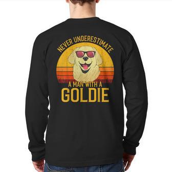 Golden Retriever Never Underestimate A Man With A Goldie Back Print Long Sleeve T-shirt - Thegiftio UK