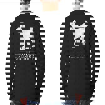 Goldendoodle Dog White Silhouette Back Print Long Sleeve T-shirt | Mazezy