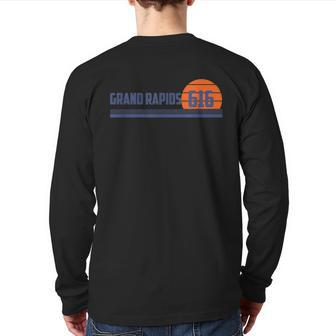 Grand Rapids Michigan Area Code 616 Graphic Back Print Long Sleeve T-shirt | Mazezy