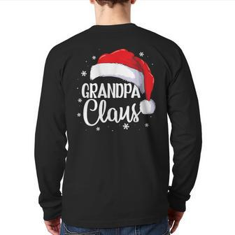 Grandpa Claus Christmas Family Matching Pajama Santa Back Print Long Sleeve T-shirt - Seseable