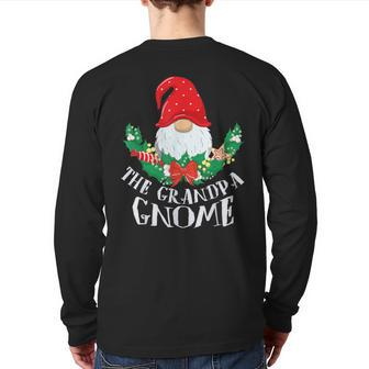 Grandpa Gnome Matching Family Christmas Party Pajama Back Print Long Sleeve T-shirt - Seseable