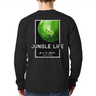 Green Tree Python Morelia Viridis Jungle Life Snake T Back Print Long Sleeve T-shirt | Mazezy
