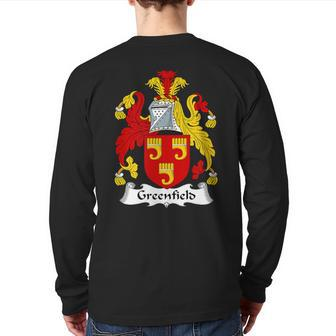 Greenfield Coat Of Arms Family Crest Back Print Long Sleeve T-shirt | Mazezy