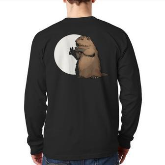 Groundhog Day Shadow Puppet Back Print Long Sleeve T-shirt | Mazezy AU
