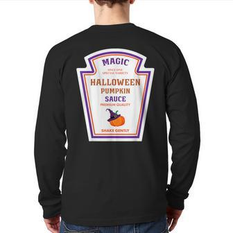 Group Condiments Diy Halloween Costume Pumpkin Sauce Back Print Long Sleeve T-shirt - Seseable