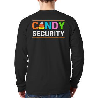 Halloween Candy Corn Candy Security Halloween Back Print Long Sleeve T-shirt - Seseable