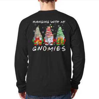 Hanging With Gnomies Gnomes Light Christmas Pajamas Mathicng Back Print Long Sleeve T-shirt - Thegiftio UK