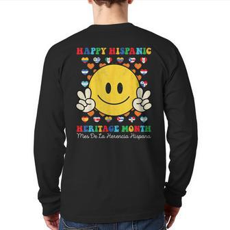 Happy First Day Of Hispanic Heritage Month Countries Flags Back Print Long Sleeve T-shirt - Monsterry DE