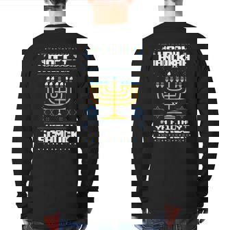 Happy Hanukkah Ya Filthy Schmuck Jewish X-Mas Ugly Sweater Back Print Long Sleeve T-shirt | Mazezy