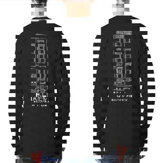 Harlem Manhattan Nyc Brownstone Back Print Long Sleeve T-shirt | Mazezy