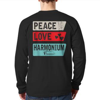 Harmonium Musical Instrument Melodeon Organ Player Back Print Long Sleeve T-shirt | Mazezy