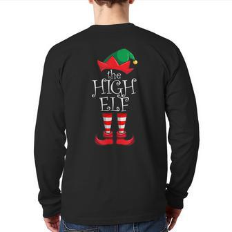 High Elf Matching Family Christmas Party Pajama High Elf Back Print Long Sleeve T-shirt - Seseable