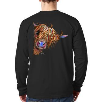 Highland Cow Print Animal Print ' Sugar Lump ' Back Print Long Sleeve T-shirt - Monsterry UK