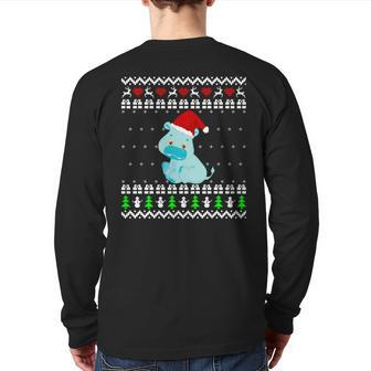 Hippo Ugly Christmas Sweater Back Print Long Sleeve T-shirt - Monsterry UK