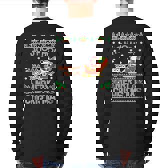 Hohoho Merry Christmas Ugly Christmas Sweater Back Print Long Sleeve T-shirt | Mazezy