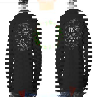 Have A Holly Jolly Christmas Wreath Back Print Long Sleeve T-shirt - Monsterry