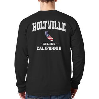 Holtville California Ca Vintage State Athletic Sports Back Print Long Sleeve T-shirt | Mazezy