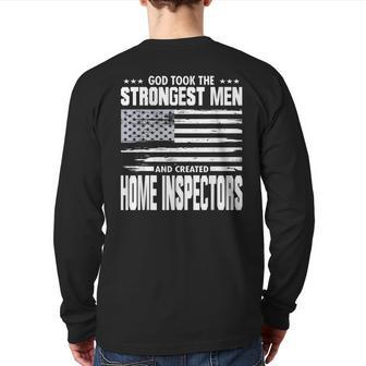 Home Inspectors Inspection Union Worker Proud God Loving Back Print Long Sleeve T-shirt | Mazezy