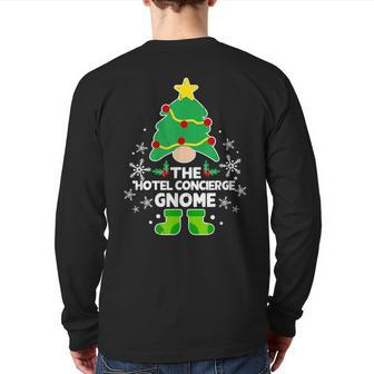 Hotel Concierge Gnome Xmas Family Holiday Christmas Matching Back Print Long Sleeve T-shirt | Mazezy