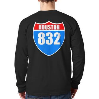 Houston Texas Interstate 45 Pride Represent 832 Area Code Back Print Long Sleeve T-shirt | Mazezy