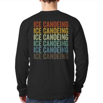 Ice Canoeing Sports Retro Back Print Long Sleeve T-shirt | Mazezy