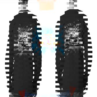Ice Kart Racing Ice Kart Racer Winter Go-Karting Back Print Long Sleeve T-shirt | Mazezy