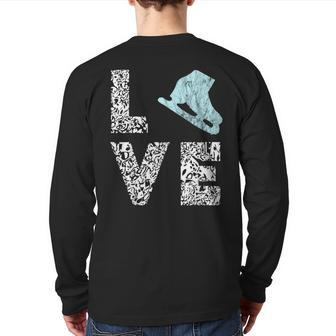 Ice Skating Shoes Figure Skating Ice Skater S Back Print Long Sleeve T-shirt | Mazezy