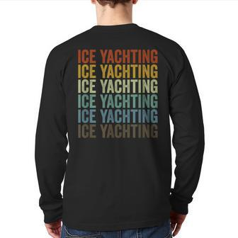 Ice Yachting Sports Retro Back Print Long Sleeve T-shirt | Mazezy