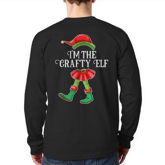 I'm The Crafty Elf Christmas Matching Family Group Back Print Long Sleeve T-shirt | Mazezy