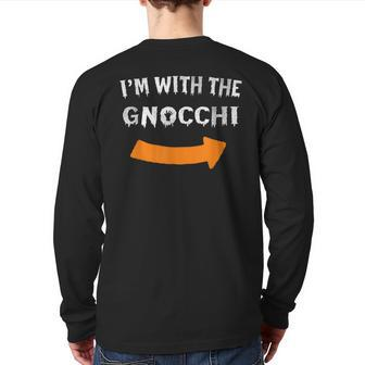 I'm With The Gnocchi Lazy Halloween Costume Back Print Long Sleeve T-shirt | Mazezy