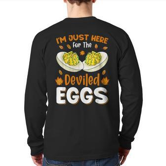 I'm Just Here For The Deviled Eggs Back Print Long Sleeve T-shirt - Monsterry