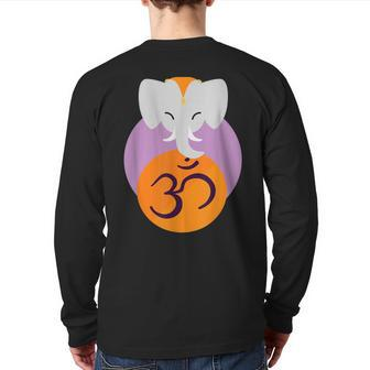 Indian Spiritual Elephant Namaste Save The Elephants Back Print Long Sleeve T-shirt | Mazezy