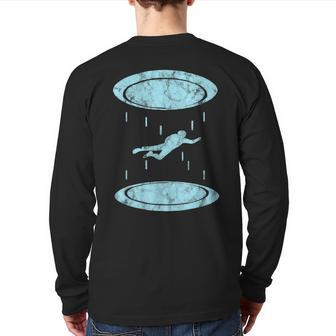 Indoor Skydiving Skydiver Tunnel Flight Wingsuit Back Print Long Sleeve T-shirt | Mazezy